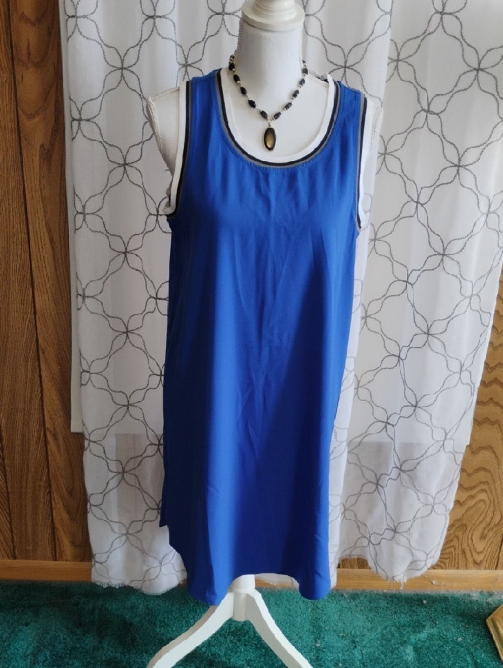 ABS Allen Schwartz Royal Blue Sleeveless Shift Dress
